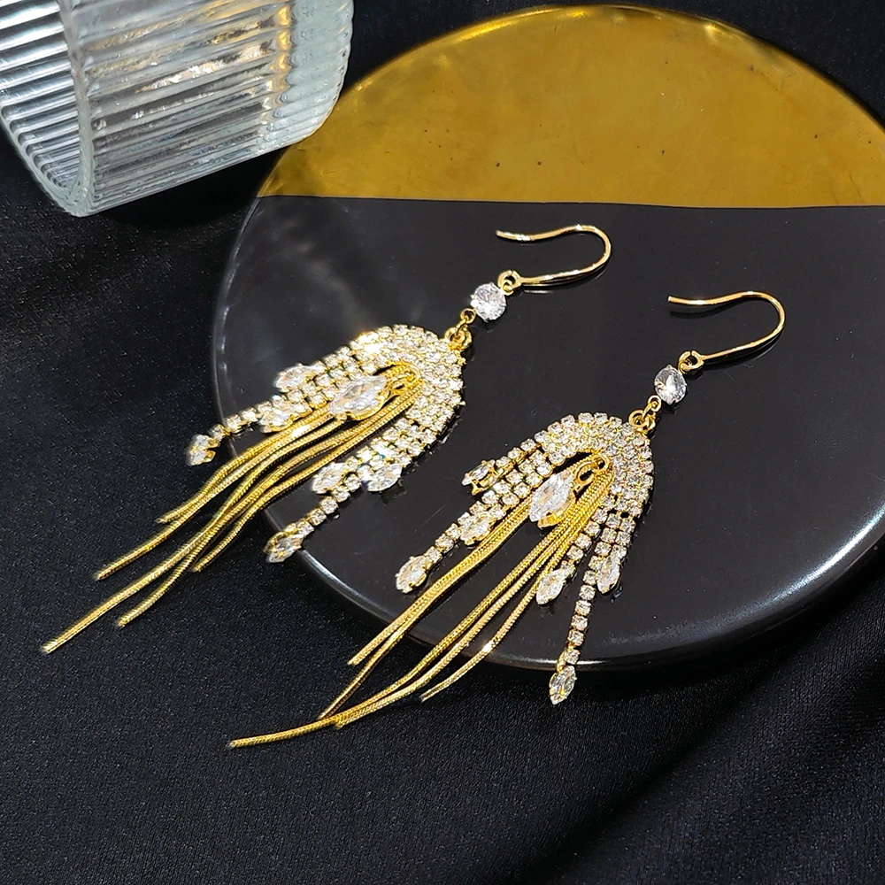 铜合金耳饰 耳环百搭长款个性轻奢PT0423