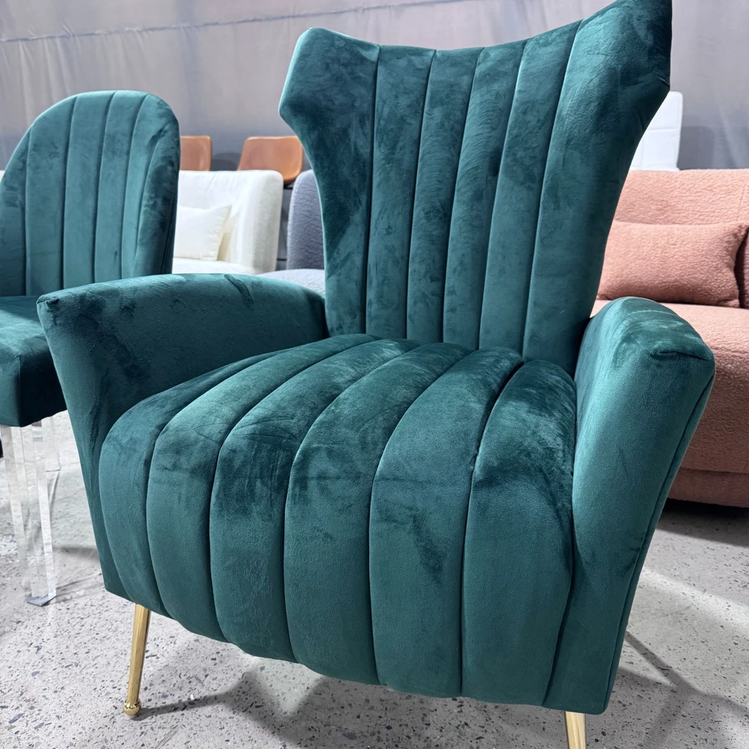 女王凳单人沙发椅天鹅绒轻奢风格