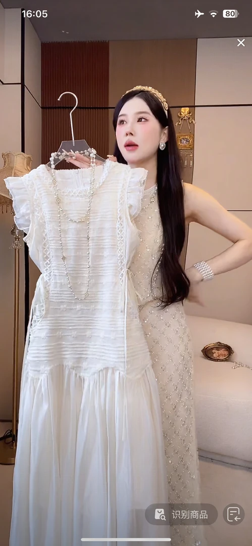 2025气质女神高定法蕾连衣裙