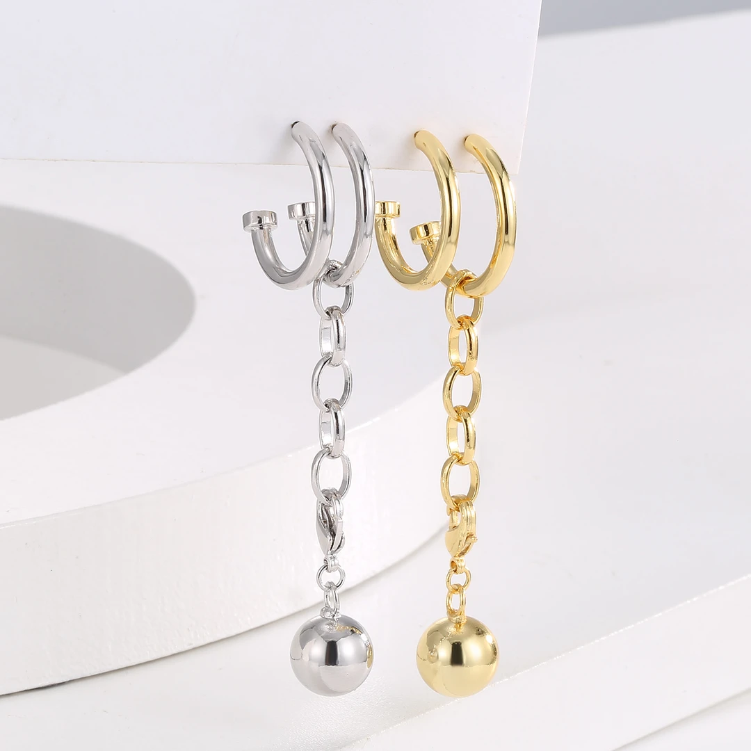 铜合金耳饰 耳环女个性耳扣爱心/水滴/铃铛百搭饰品日韩