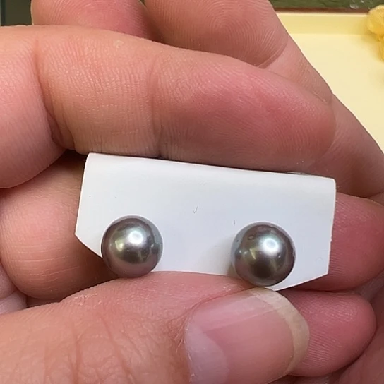 l****银S925镶嵌海水珍珠耳饰