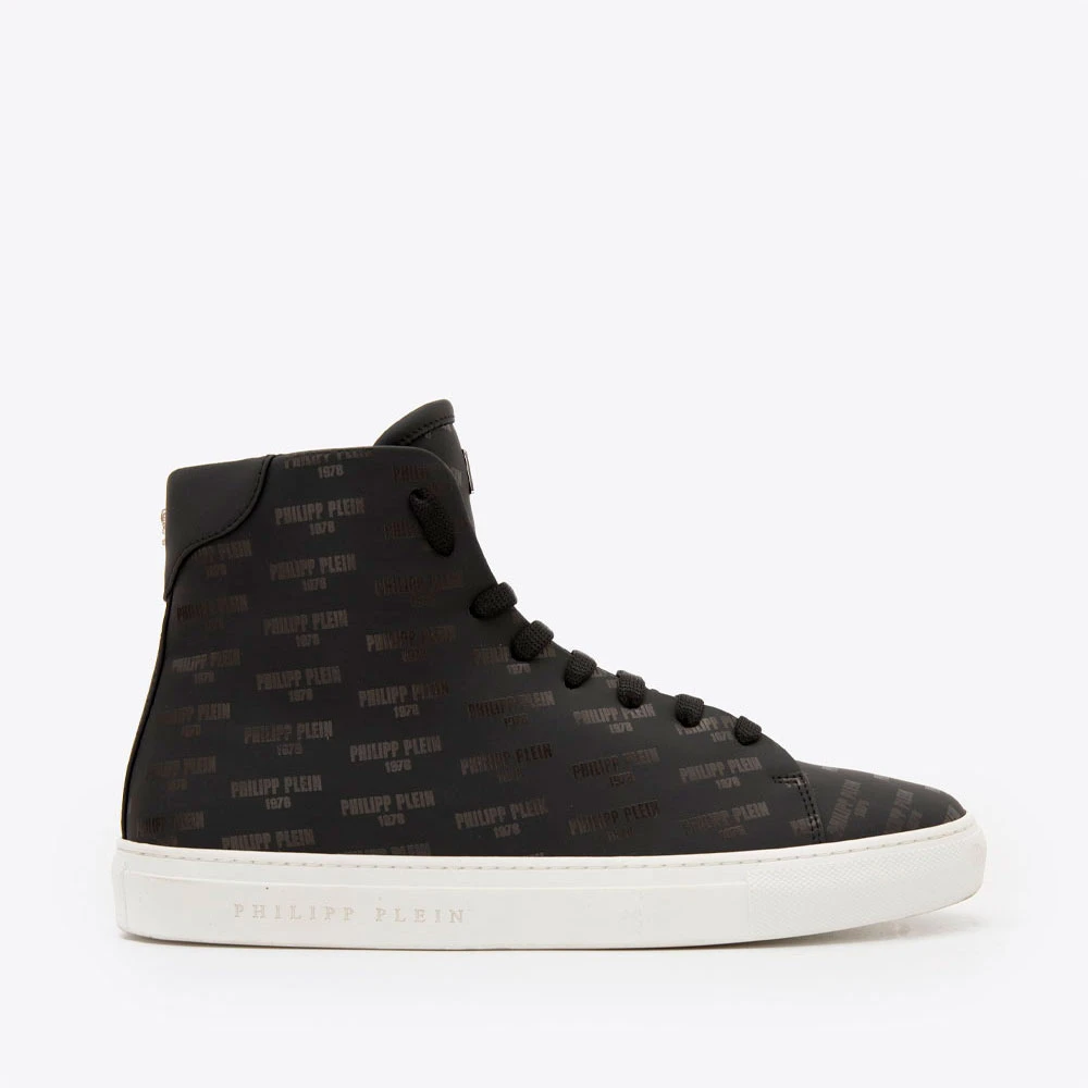 PHILIPP PLEIN PP牛皮logo印花男运动板鞋F18SMSC1596PLE008N0202