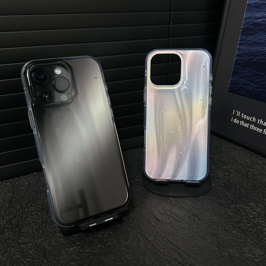 简约ins风星星晕染适用苹果iphone16151413promax情侣高级手机壳