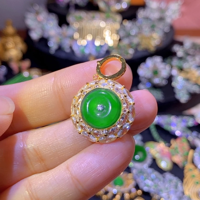 【闪购商品】翡翠挂件银S925镶嵌