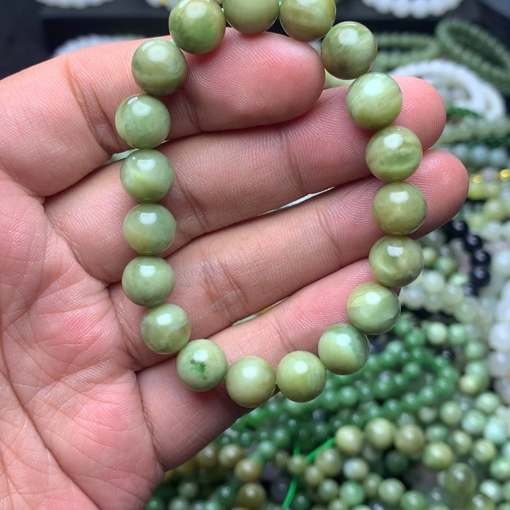 和田玉未镶嵌手串黑羊洞 福利