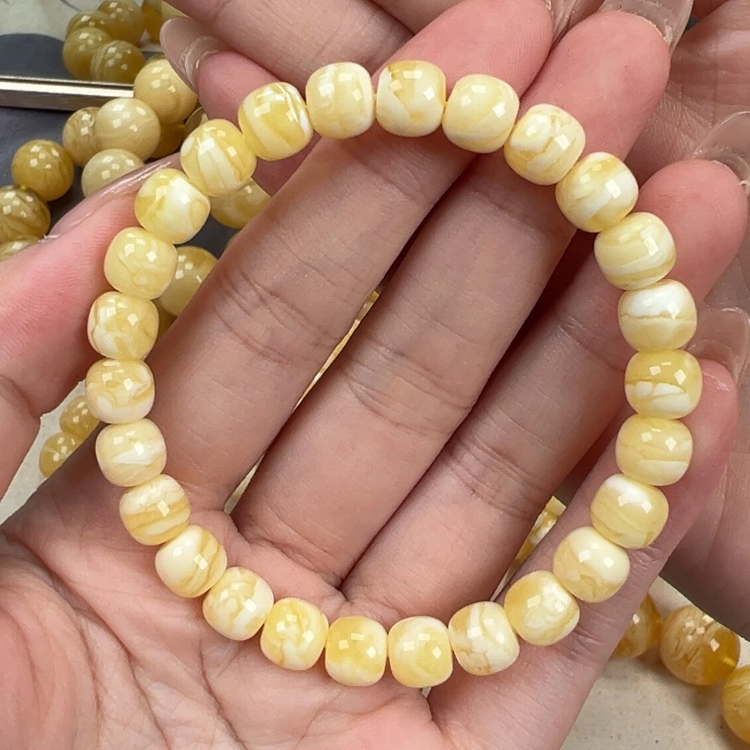 手链琥珀未镶嵌8瓷白虎皮