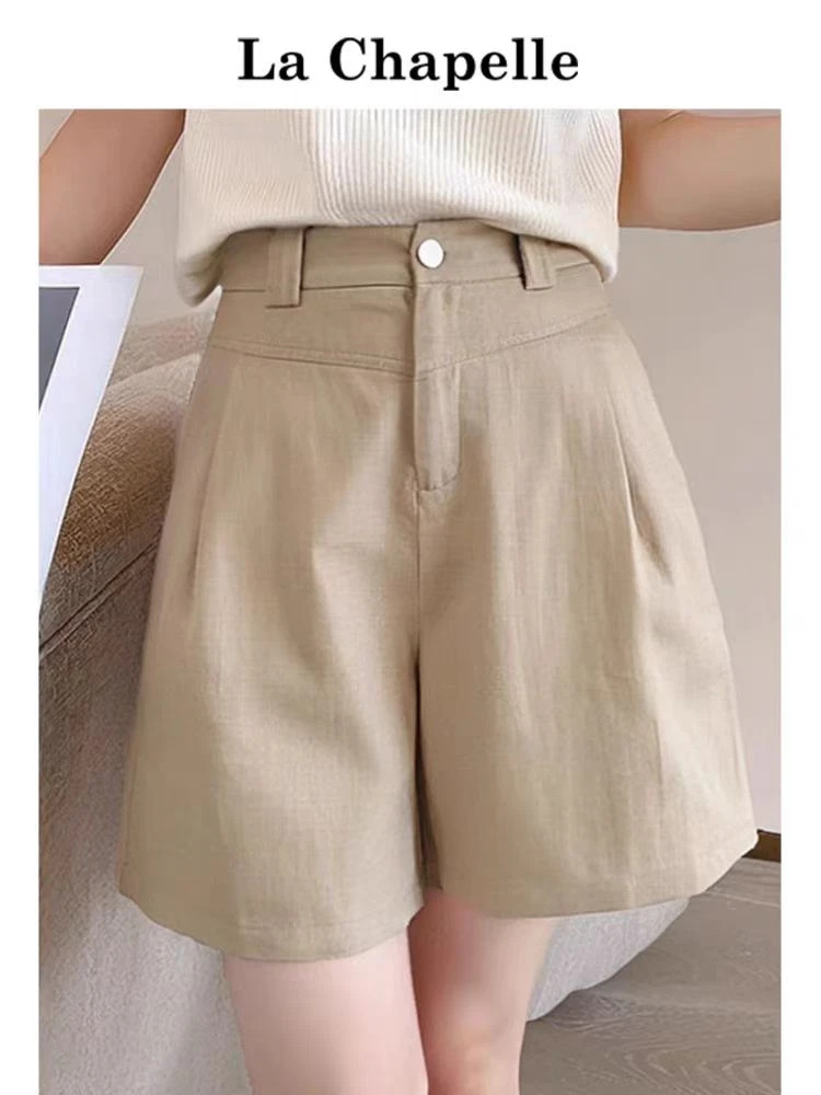 欧货夏季气质大码宽松休闲阔腿西装短裤女薄款透气高腰显瘦直筒裤