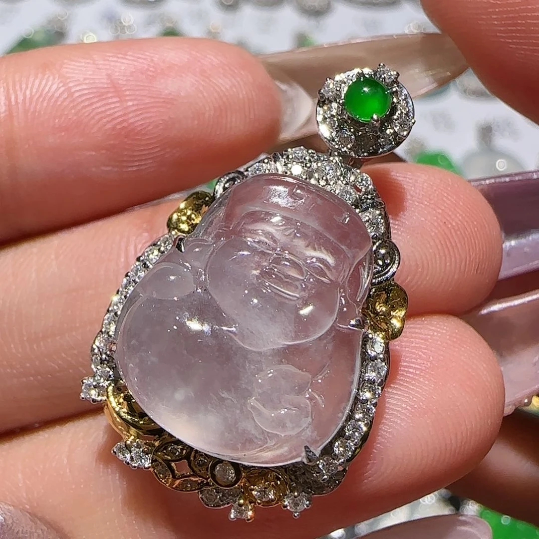 【闪购商品】颈饰18K金镶嵌翡翠天然