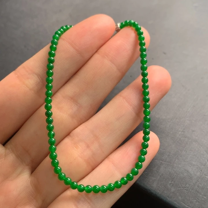 翡翠未镶嵌手链天然缅甸A货翡翠卡2.7mm