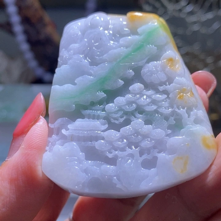 【闪购商品】翡翠未镶嵌颈饰山水