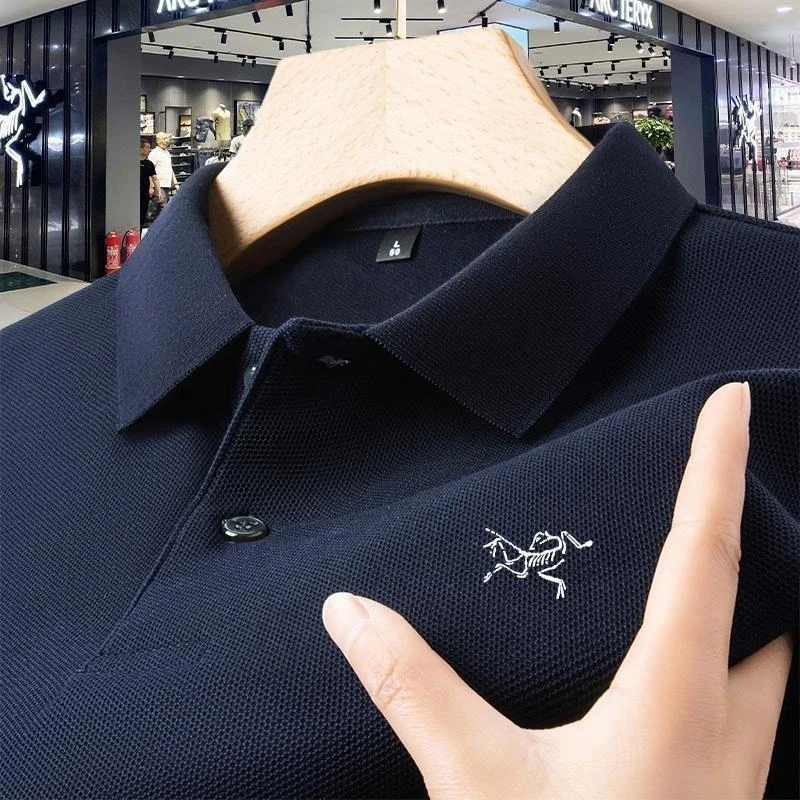 【清仓折扣】新款刺绣短袖T恤男百搭纯棉polo衫休闲翻领体上衣