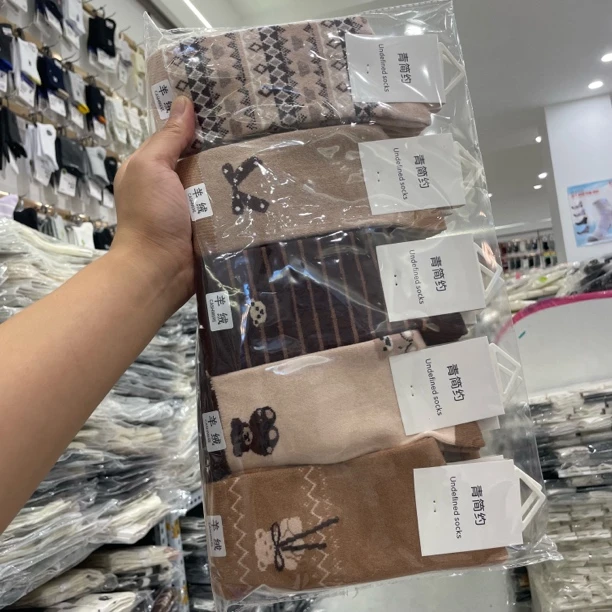 10双 女士高筒羊绒袜保暖舒服柔软