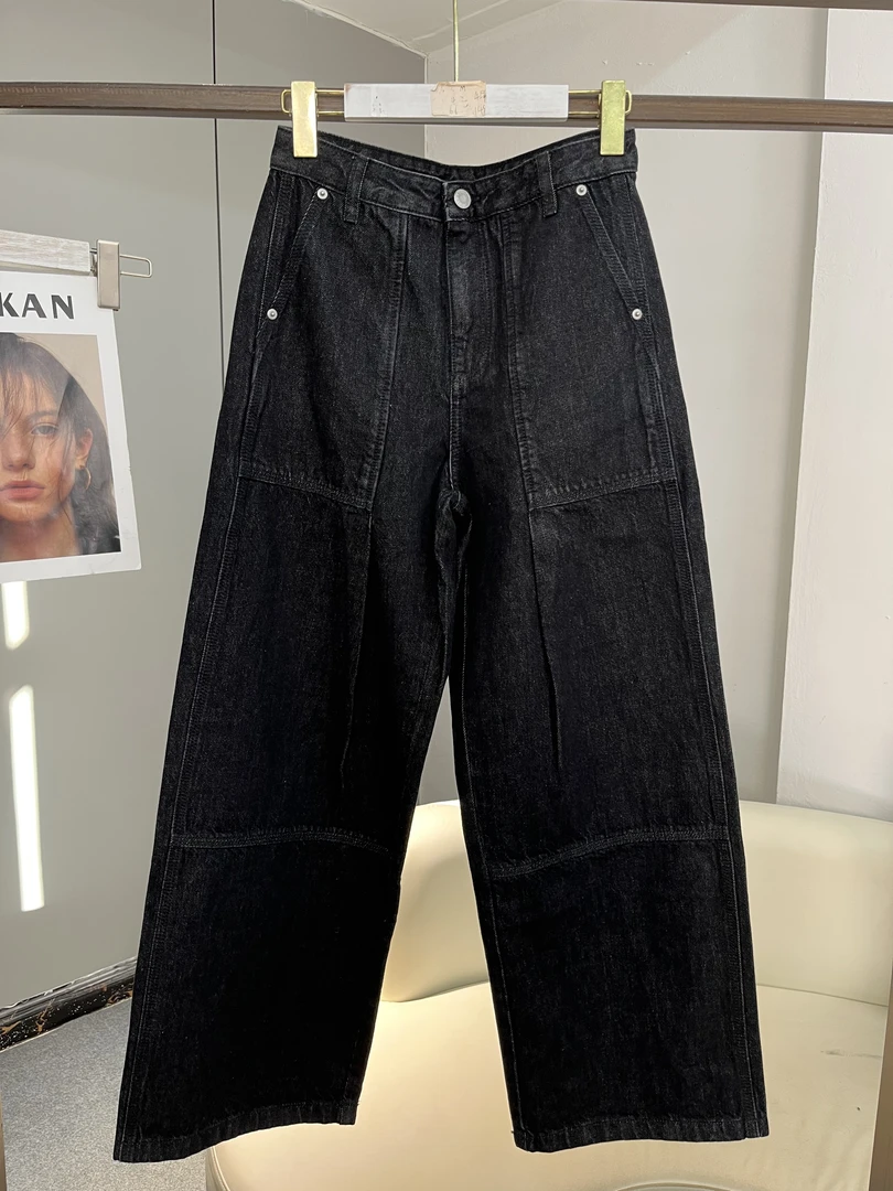 品牌剪标撤柜微瑕疵阔腿牛仔裤UNF019