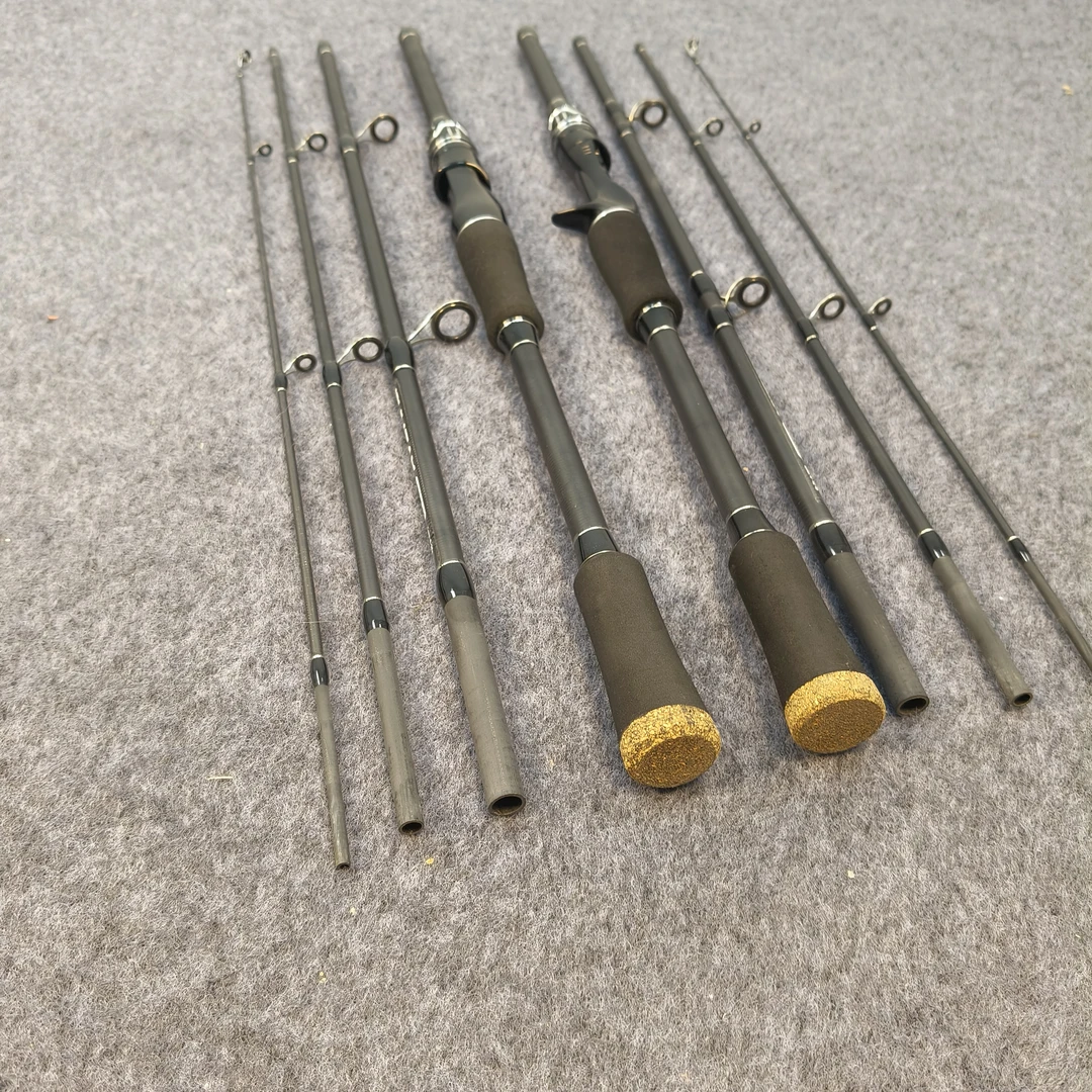 黑路亚四节便携竿