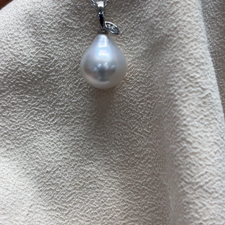吊坠(不含链)银S925镶嵌海水珍珠11mm41号