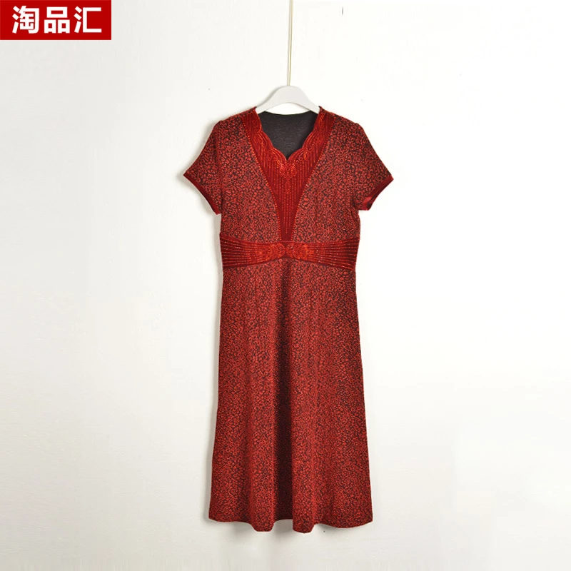 GPE1【专柜捡漏】中高端时尚女装DQB-连衣裙4504-酒红色