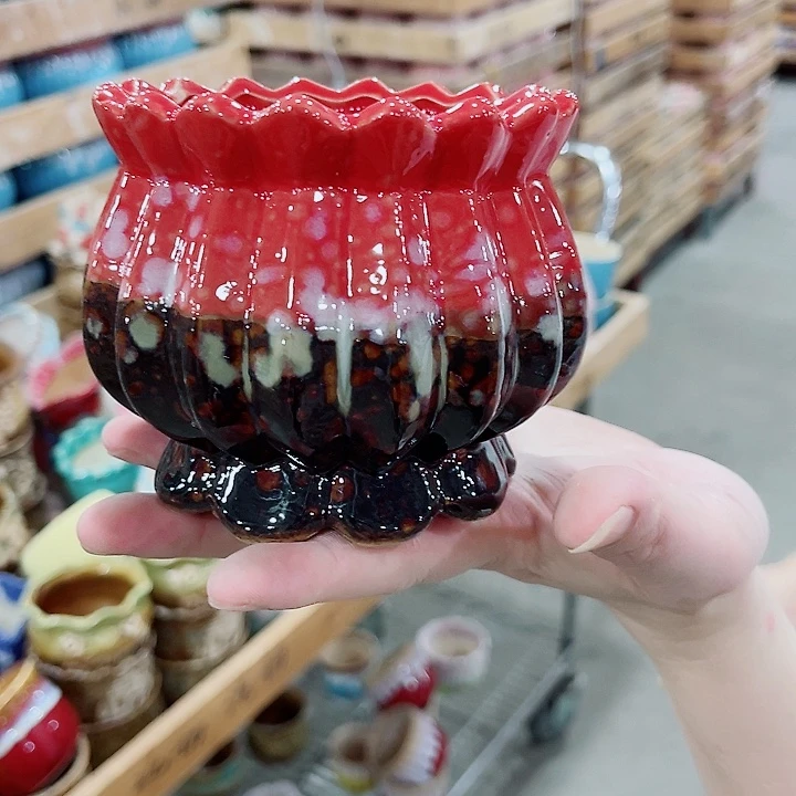 有孔，凑10元包邮陶瓷花盆发货！