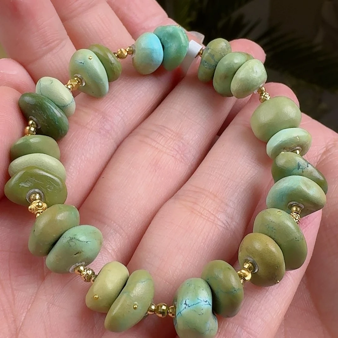 绿松石珠宝奇石18K金镶嵌