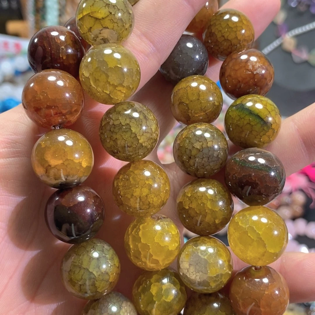 未镶嵌玛瑙/玉髓珠宝半成品龙鳞玛瑙一条卡18mm