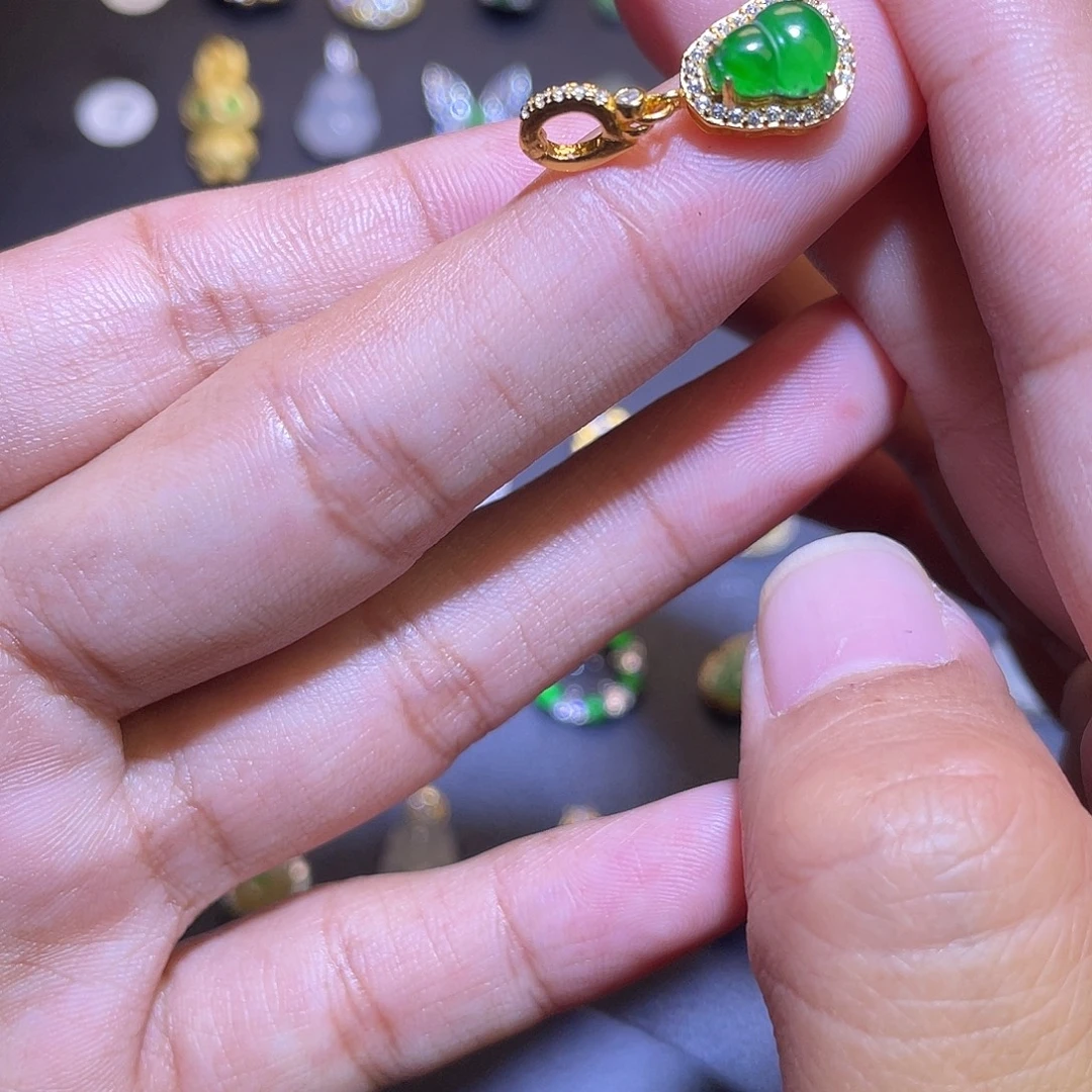 翡翠银S925镶嵌吊坠(不含链)