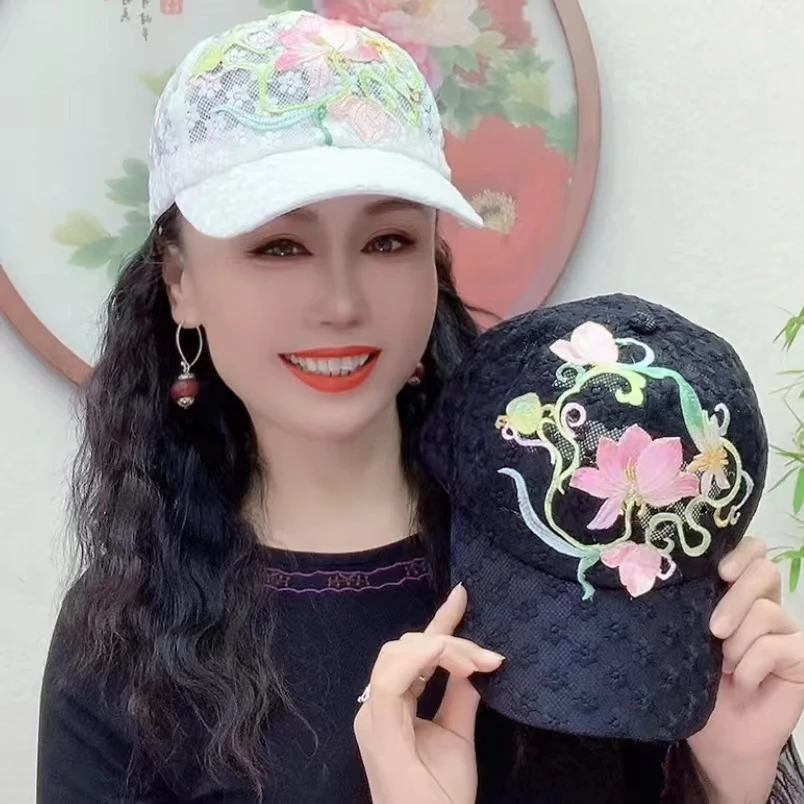 民族风刺绣蕾丝鸭舌帽棒球帽215