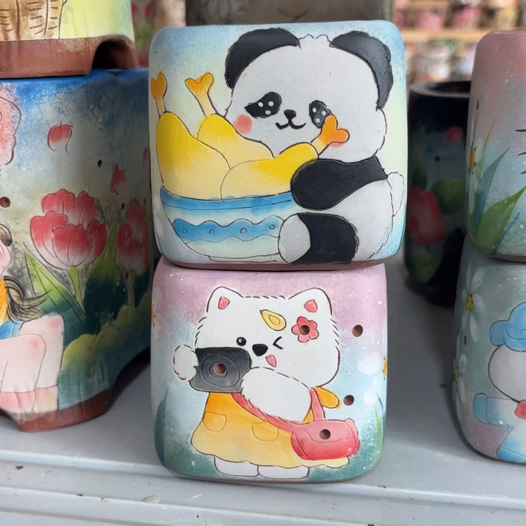 景德镇手绘花盆陶瓷7/8