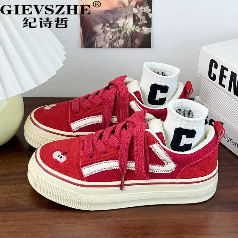 纪诗哲板鞋女2025新款夏季透气厚底休闲百搭ins港风帆布鞋女款