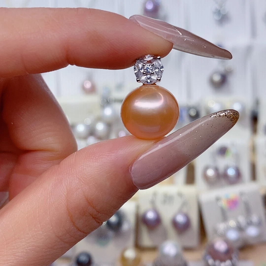 淡水珍珠吊坠(赠链)银S925镶嵌