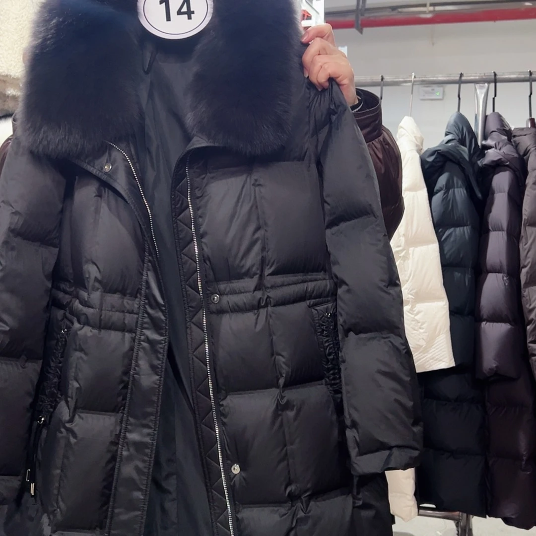 实***在时尚潮流真狐狸毛领外套14号3XL