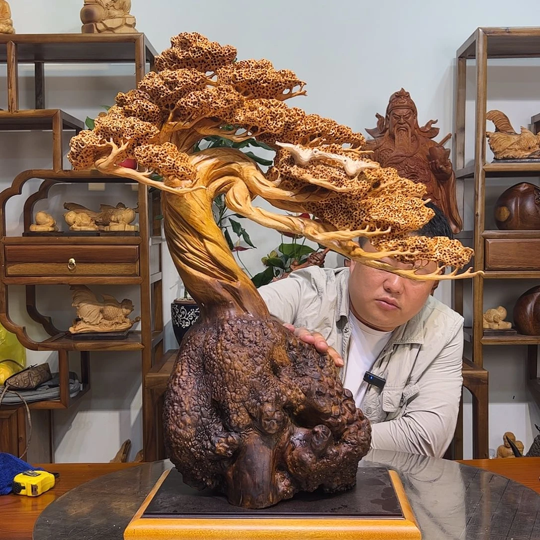 文***兮香榧木崖柏陈化红油摆件