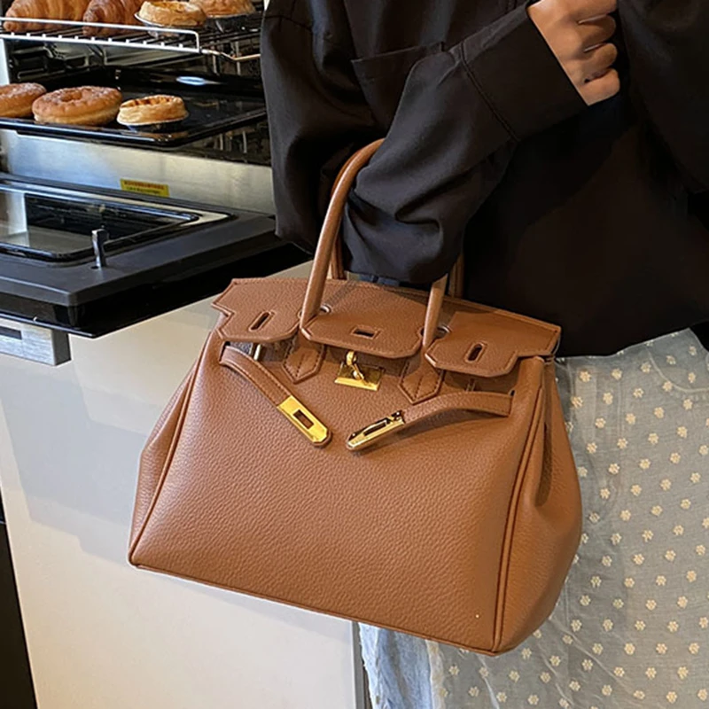 大容量包包女春夏百搭2025新款复古斜挎包休闲手提通勤铂金凯莉包