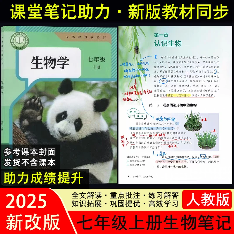 2025新改版【人教版】生物学课堂笔记初一七年级上册同步课本笔记XY
