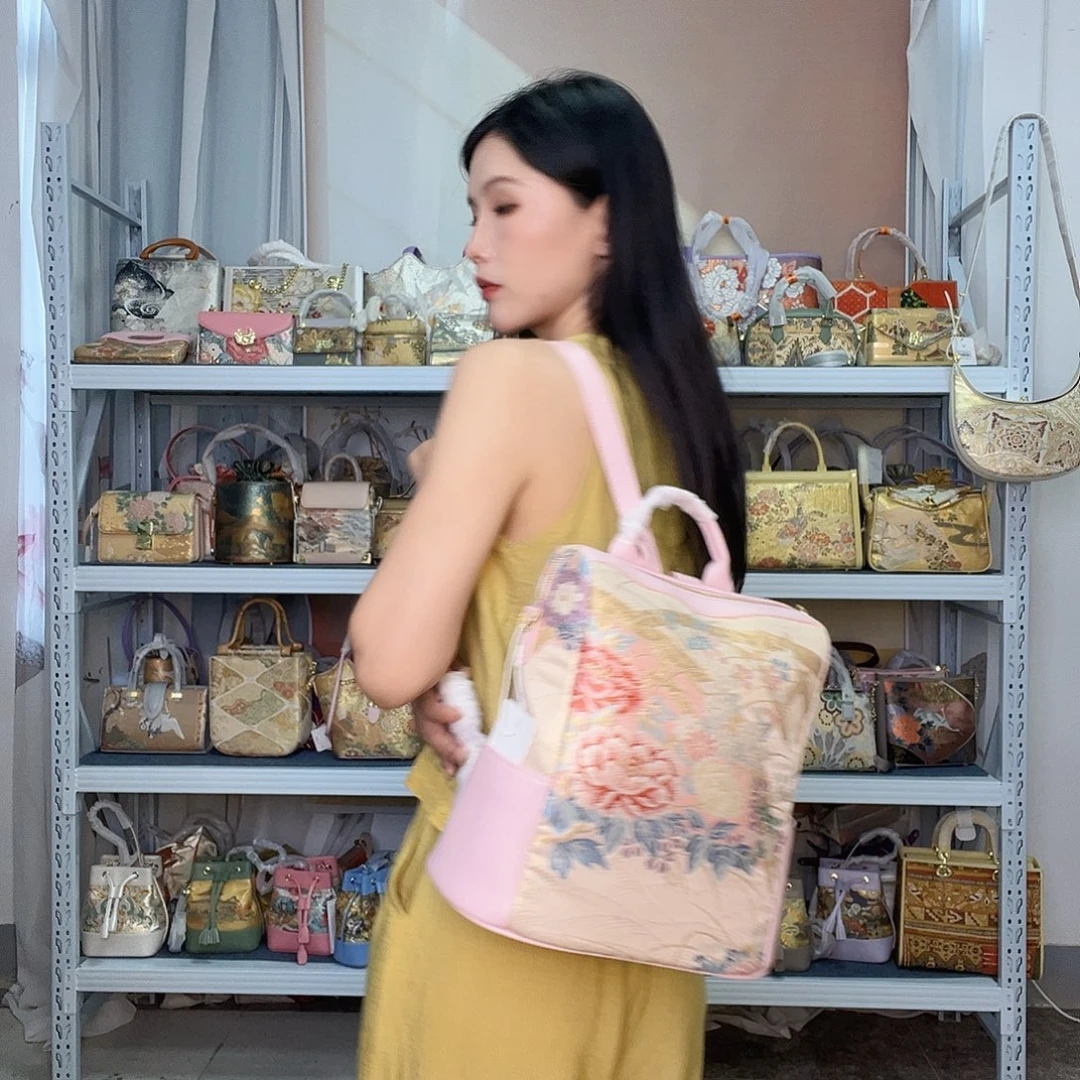 织物桑蚕丝非遗唐锦双肩包