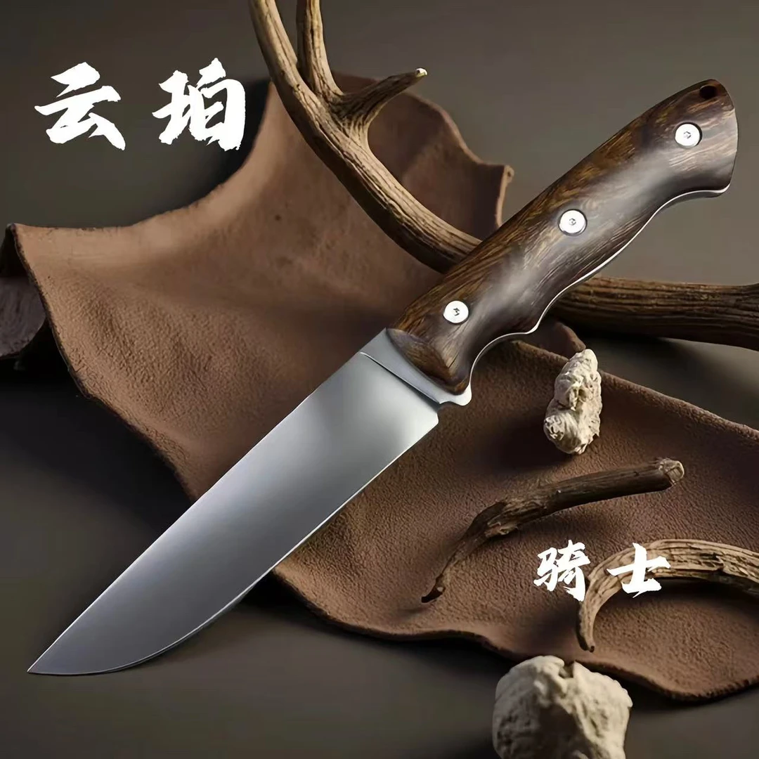 【云珀】骑士 印度乌兹钢龙骨一体高强度高硬度户外刀屠宰剔骨刀