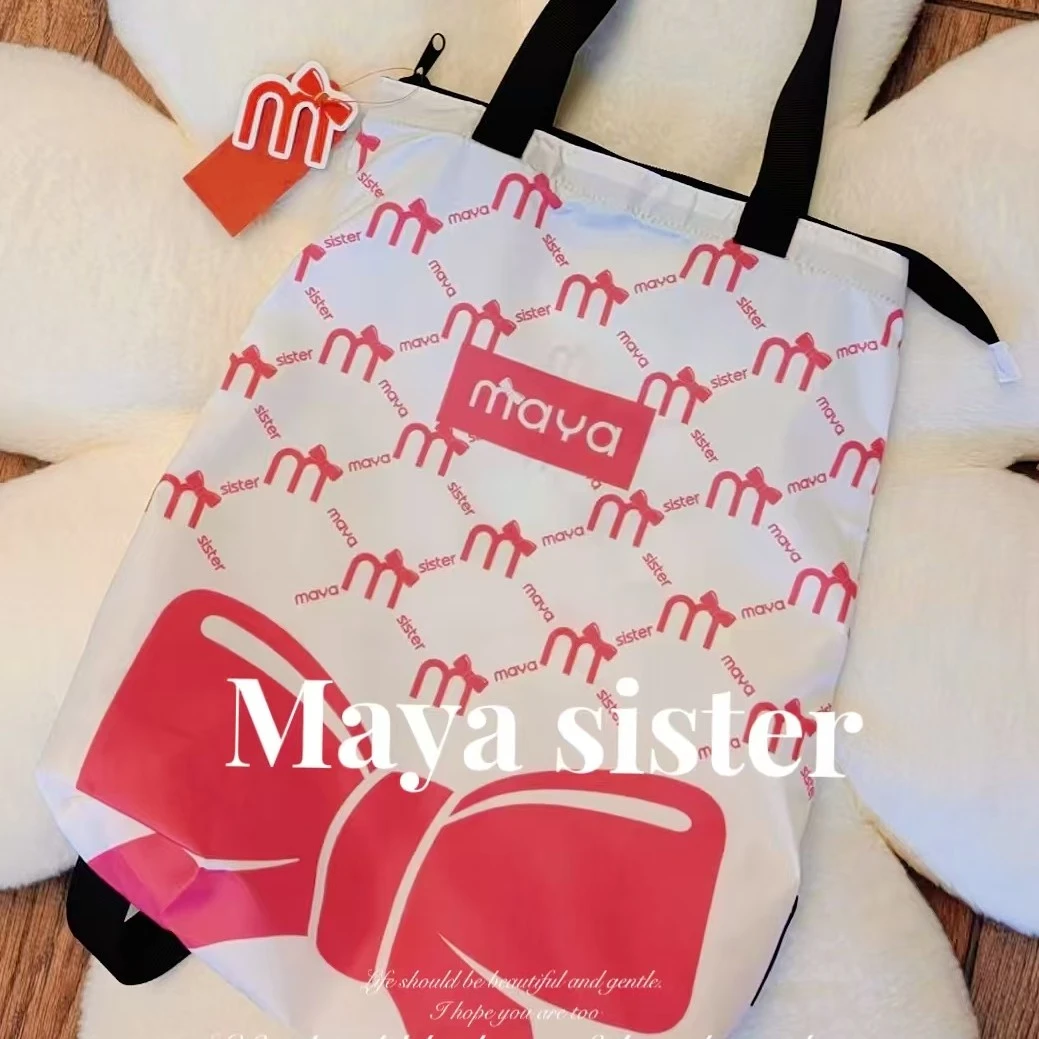 玛雅姐姐品牌 Maya sister 定制款 蝴蝶结包包 双肩背包 束口袋包