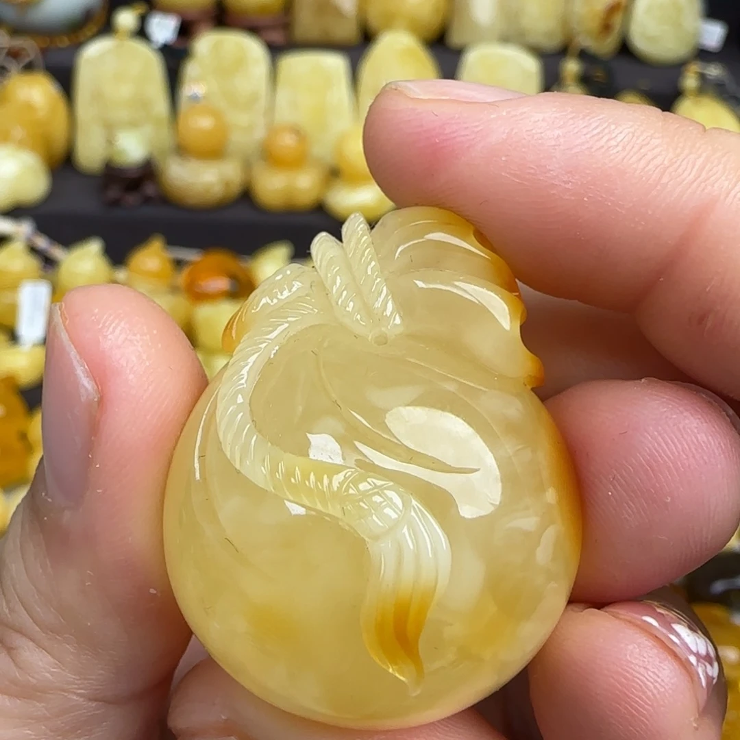 未镶嵌吊坠(不含链)琥珀天然蜜蜡钱袋子