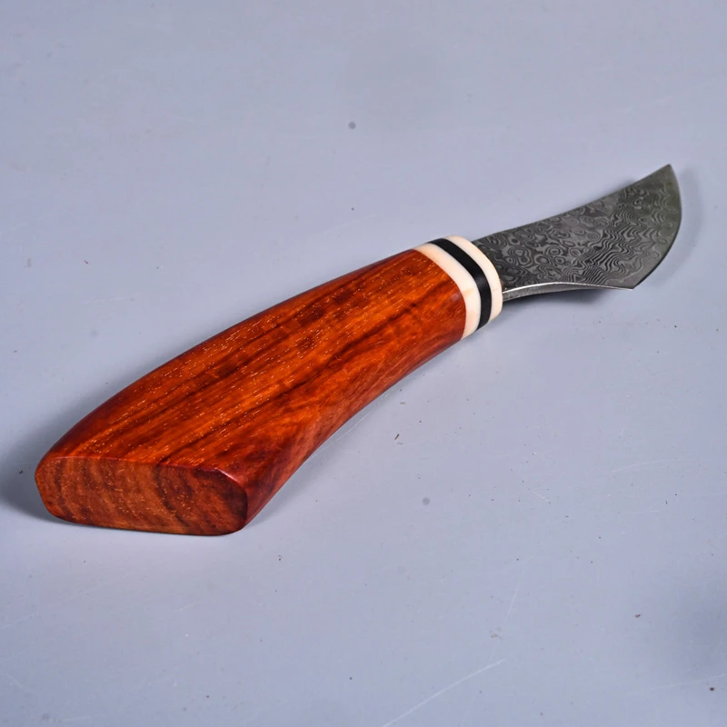 印度小叶紫檀切香刀开茶刀普洱茶刀大马士革撬茶刀切茶刀茶道工具
