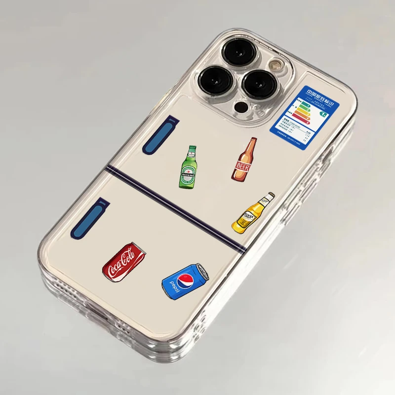 BANCA夏日饮料冰箱适用iPhone16/15手机壳苹果14华为vivo小米oppo