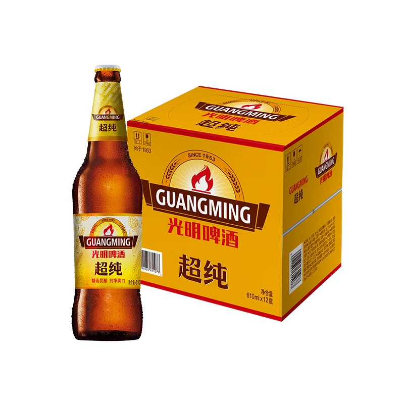 光明啤酒超纯610ml*12瓶/箱