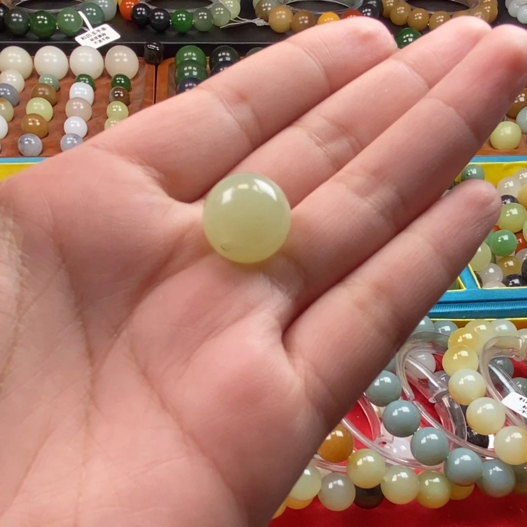 和田玉未镶嵌珠宝奇石福利黄口单珠z14