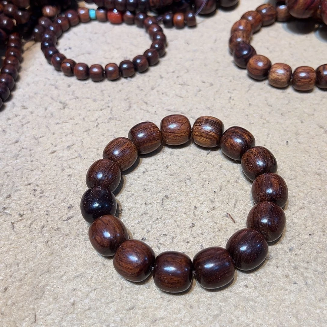 咕***圆黄花梨/降香黄檀手串/手链1516越黄老油梨