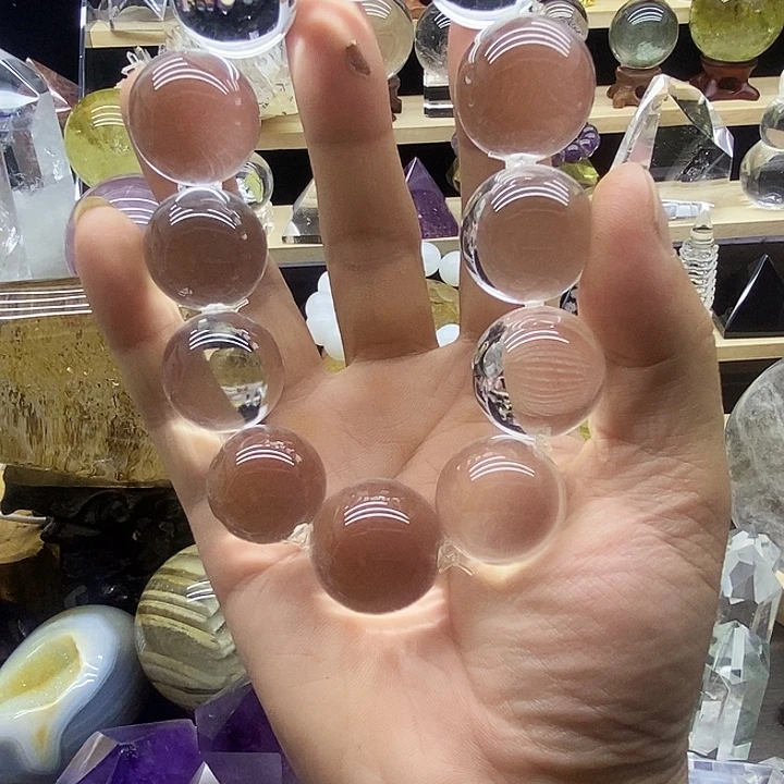 石材天然白水晶手串25cm