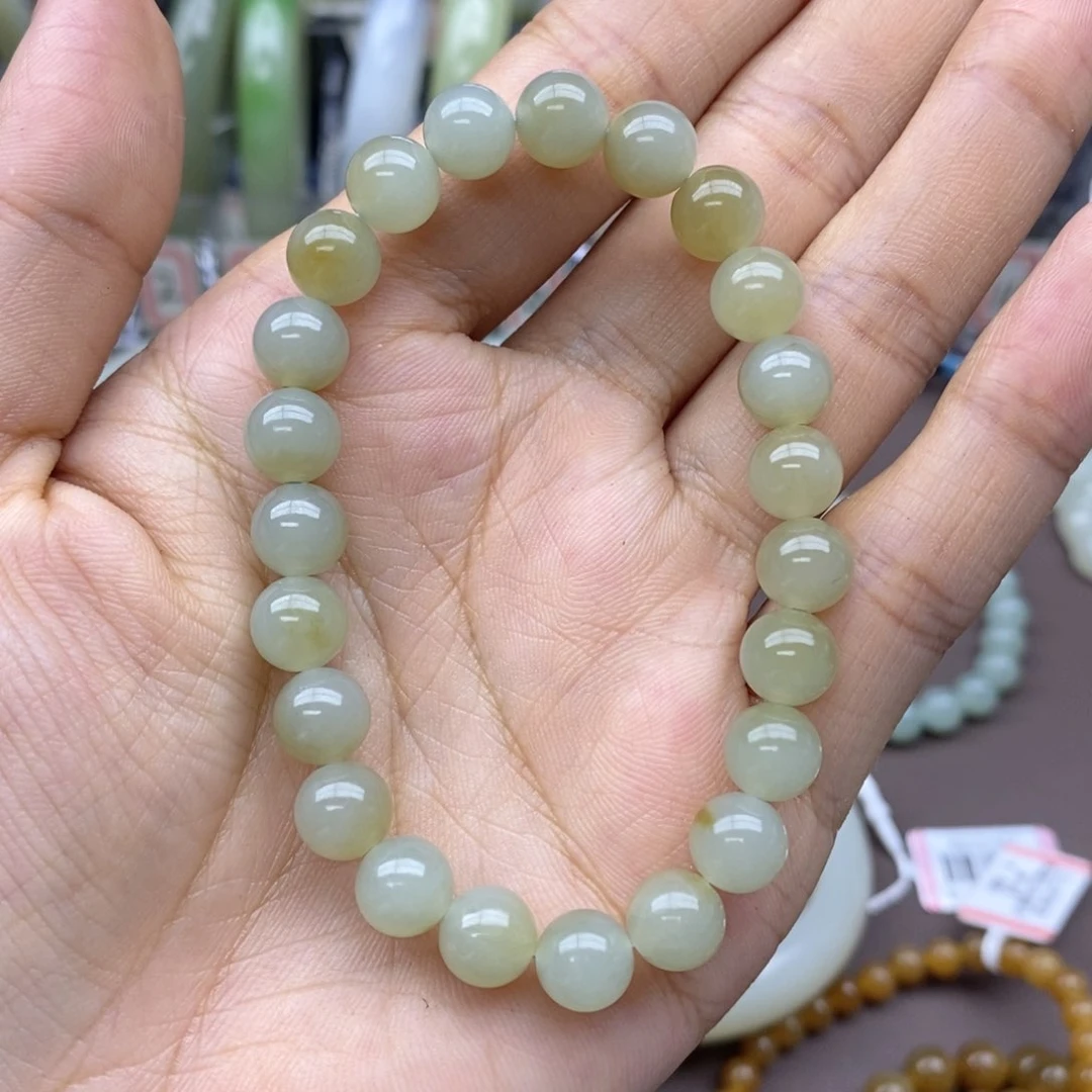 和田玉手串未镶嵌M**s卡8