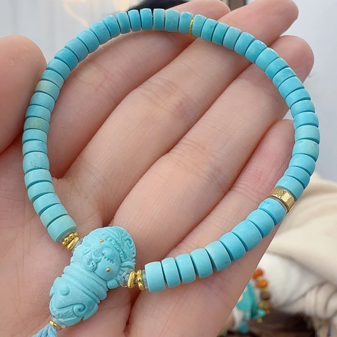 绿松石18K金镶嵌珠宝奇石