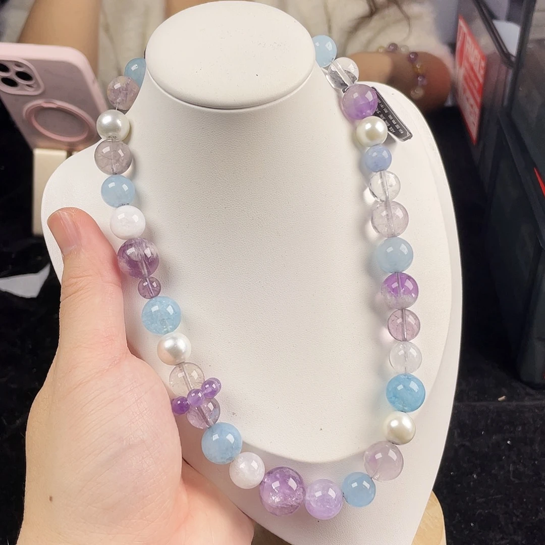 水晶银S925镀金镶嵌手串