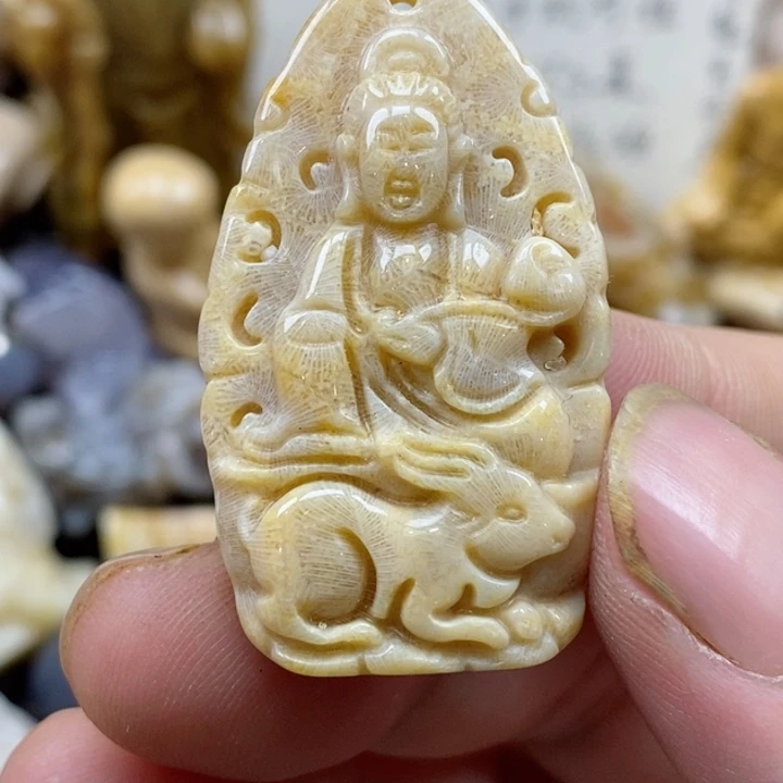 颈饰未镶嵌硅化珊瑚（珊瑚玉）小