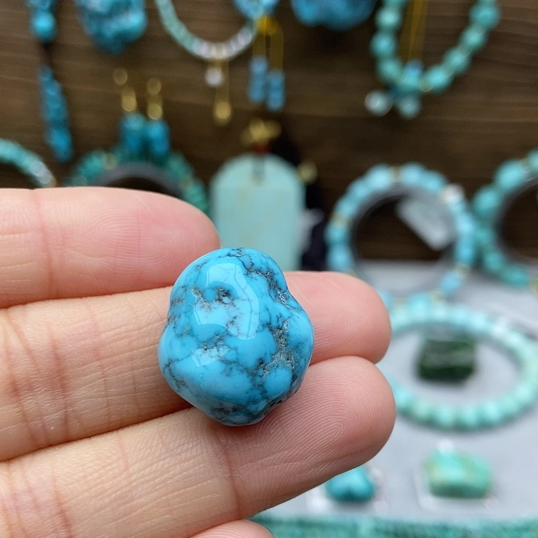 绿松石未镶嵌随型豆子