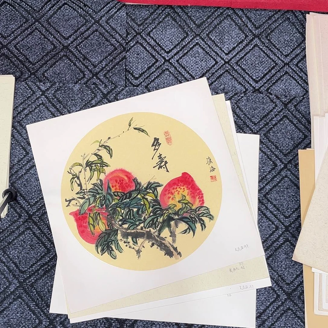 吹***梁国画老师三尺斗方4张打包奇