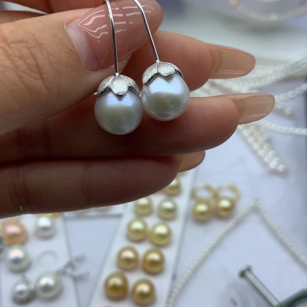 耳饰淡水珍珠银S925镶嵌