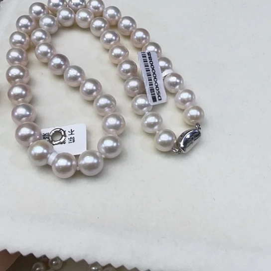 颈饰银S925镶嵌淡水珍珠卡10到11高品极光蔓塔玫瑰色收藏毕业级